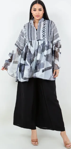 Peasant Top Boho Hippie Chic Resort Wear Sml-2X