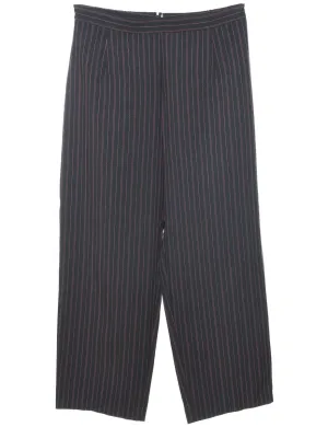 Pinstriped Black Trousers - W31 L26