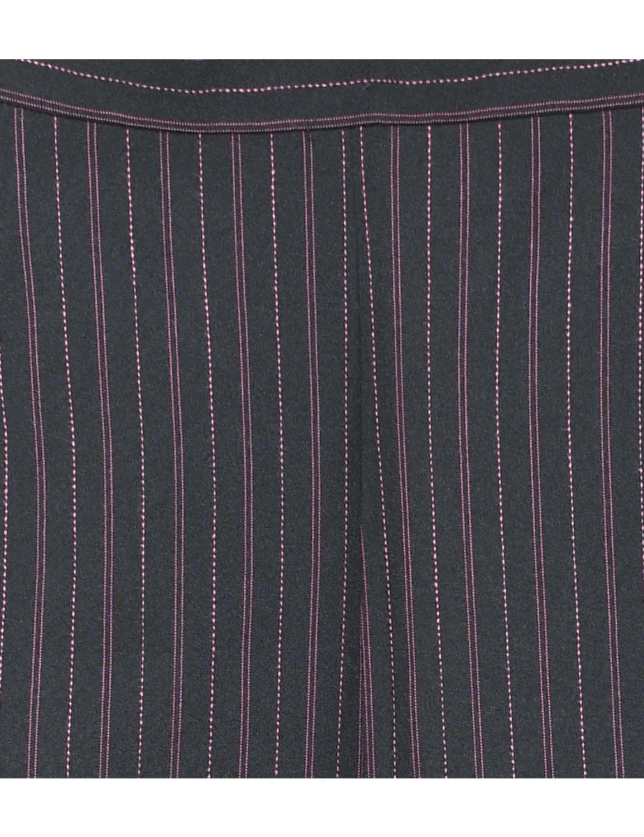 Pinstriped Black Trousers - W31 L26