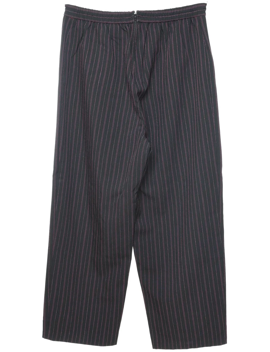 Pinstriped Black Trousers - W31 L26