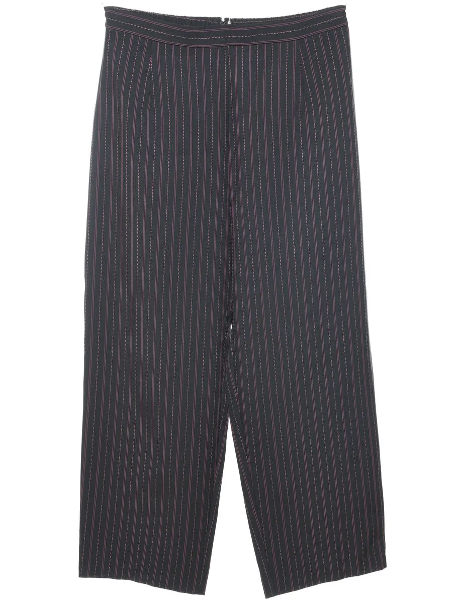 Pinstriped Black Trousers - W31 L26
