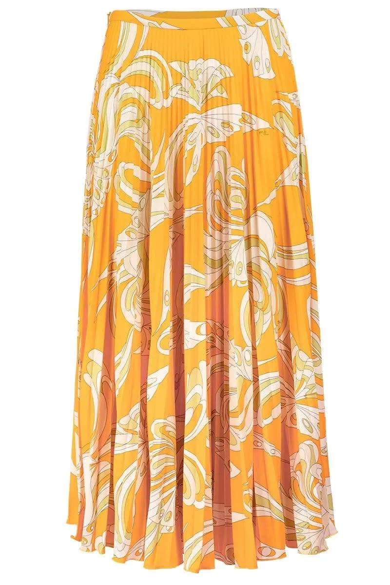 Plisse Side Zip Midi Skirt