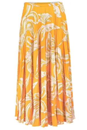 Plisse Side Zip Midi Skirt
