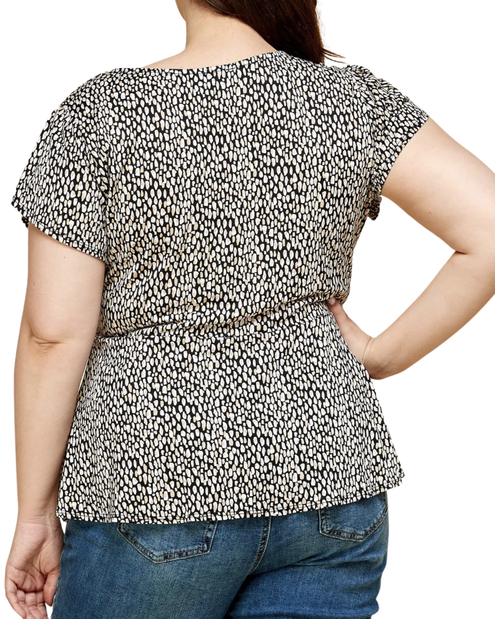 Plus Animal Print Wrap Top