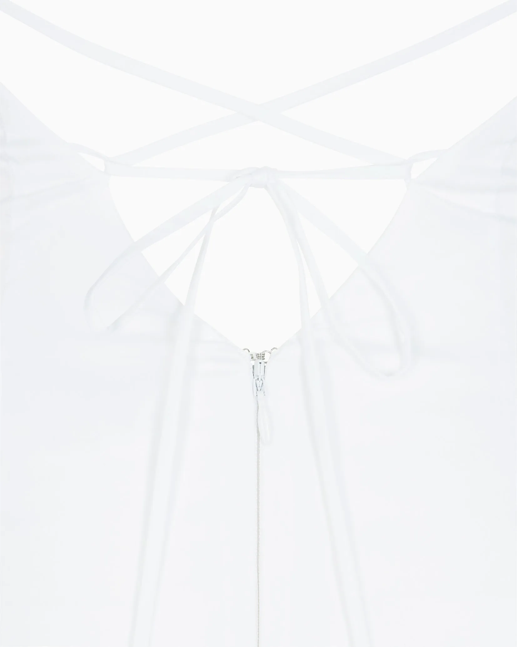 Poplin Low Back Midi Dress | White