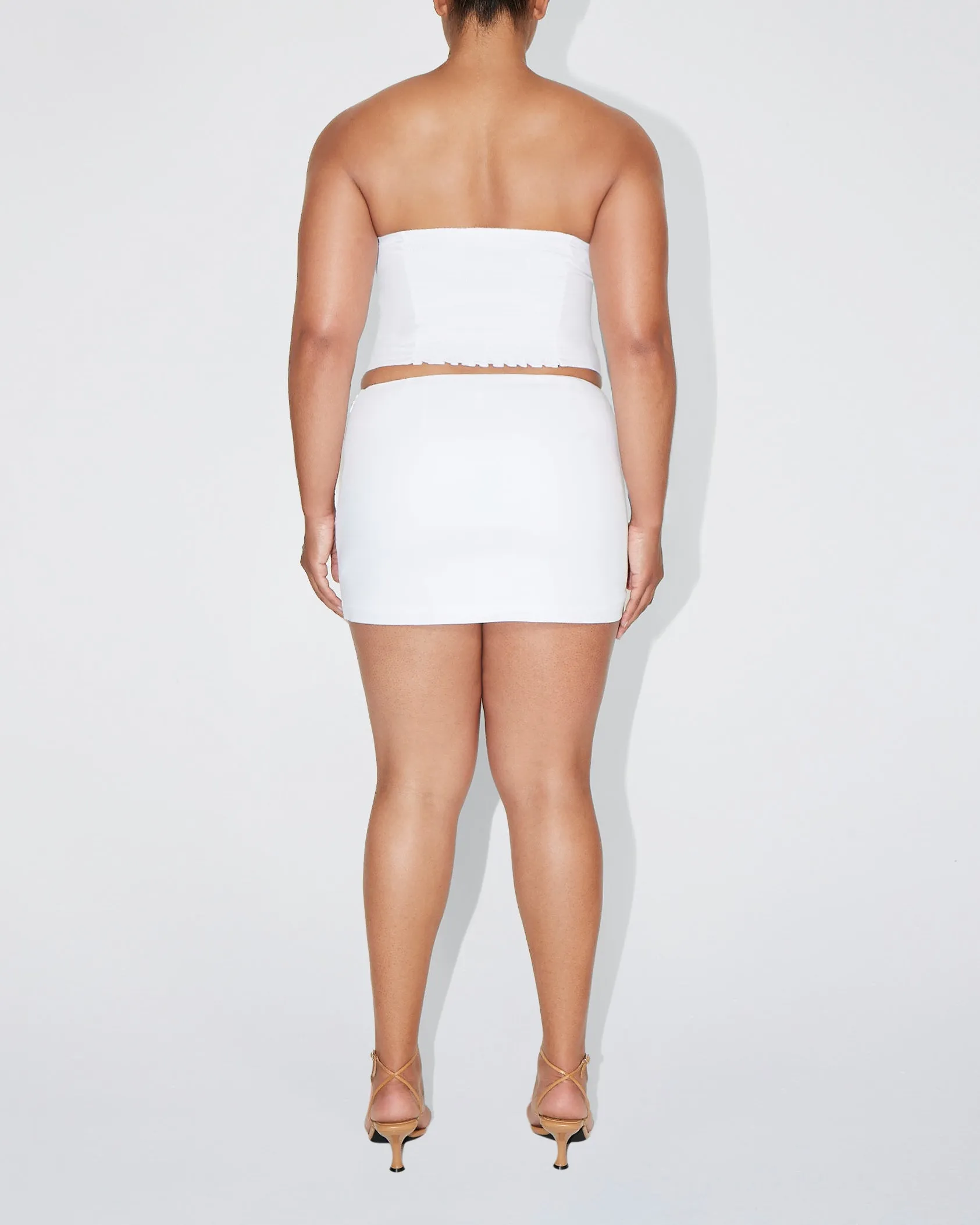 Poplin Micro Mini Skirt | White