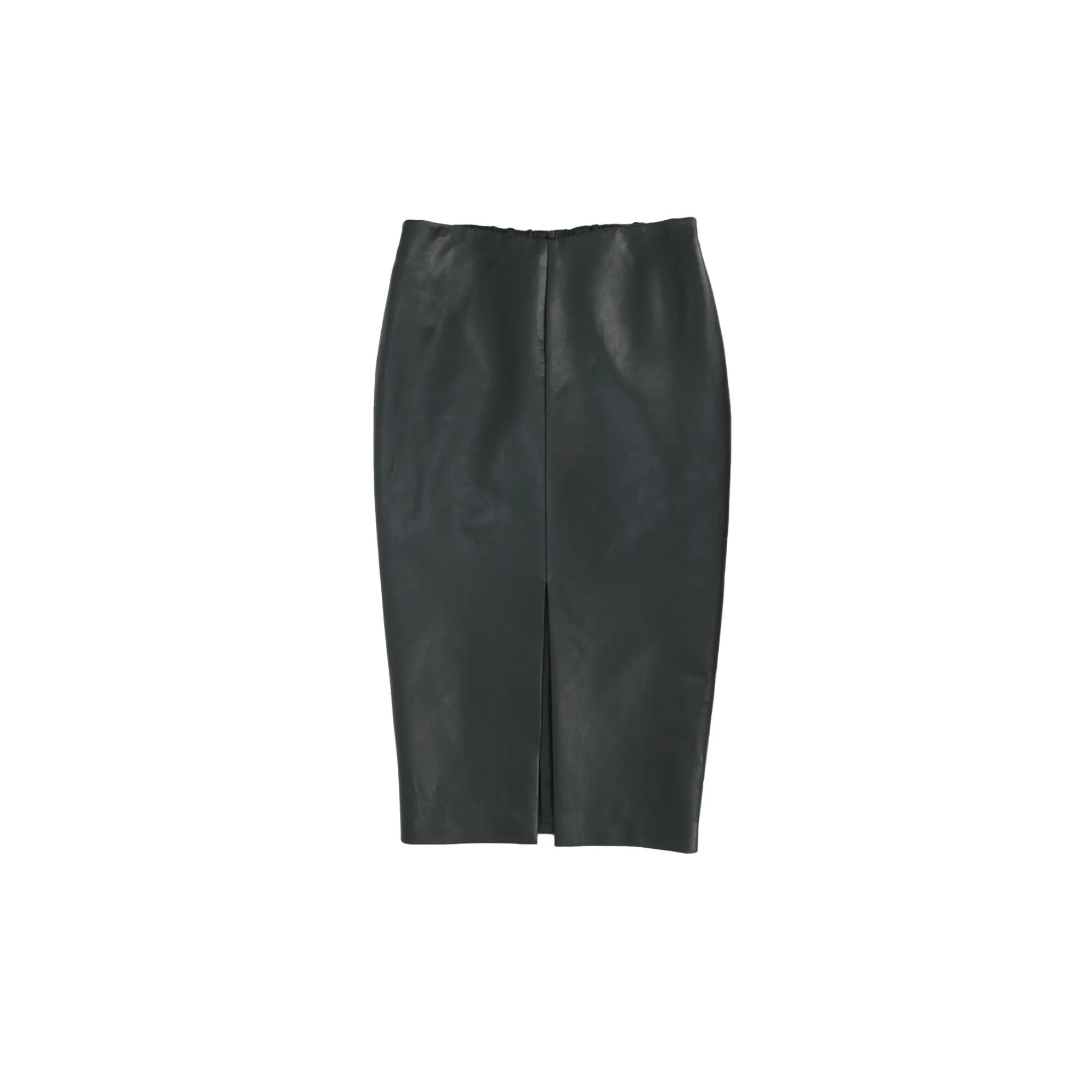 PU Hip-covering Midi-skirt in Black
