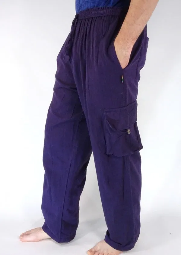 Purple Nepal Plain Cargo Trousers