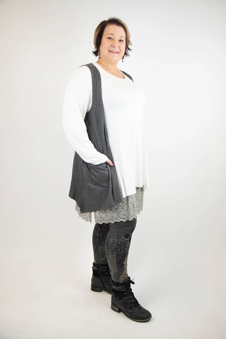 "The Shirt" Light Color A-line Long Sleeve T-Shirt w/Pockets