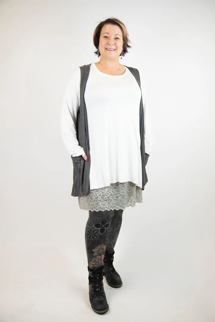 "The Shirt" Light Color A-line Long Sleeve T-Shirt w/Pockets