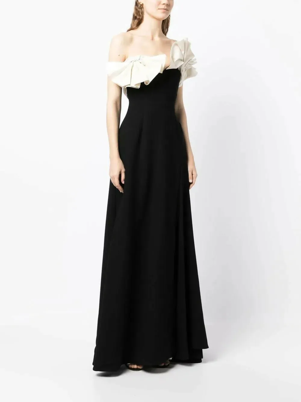 Rachel Gilbert Lavina Midi Dress Black/Ivory Size AU 8