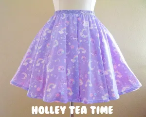 Rainbow stardust skater skirt [made to order]