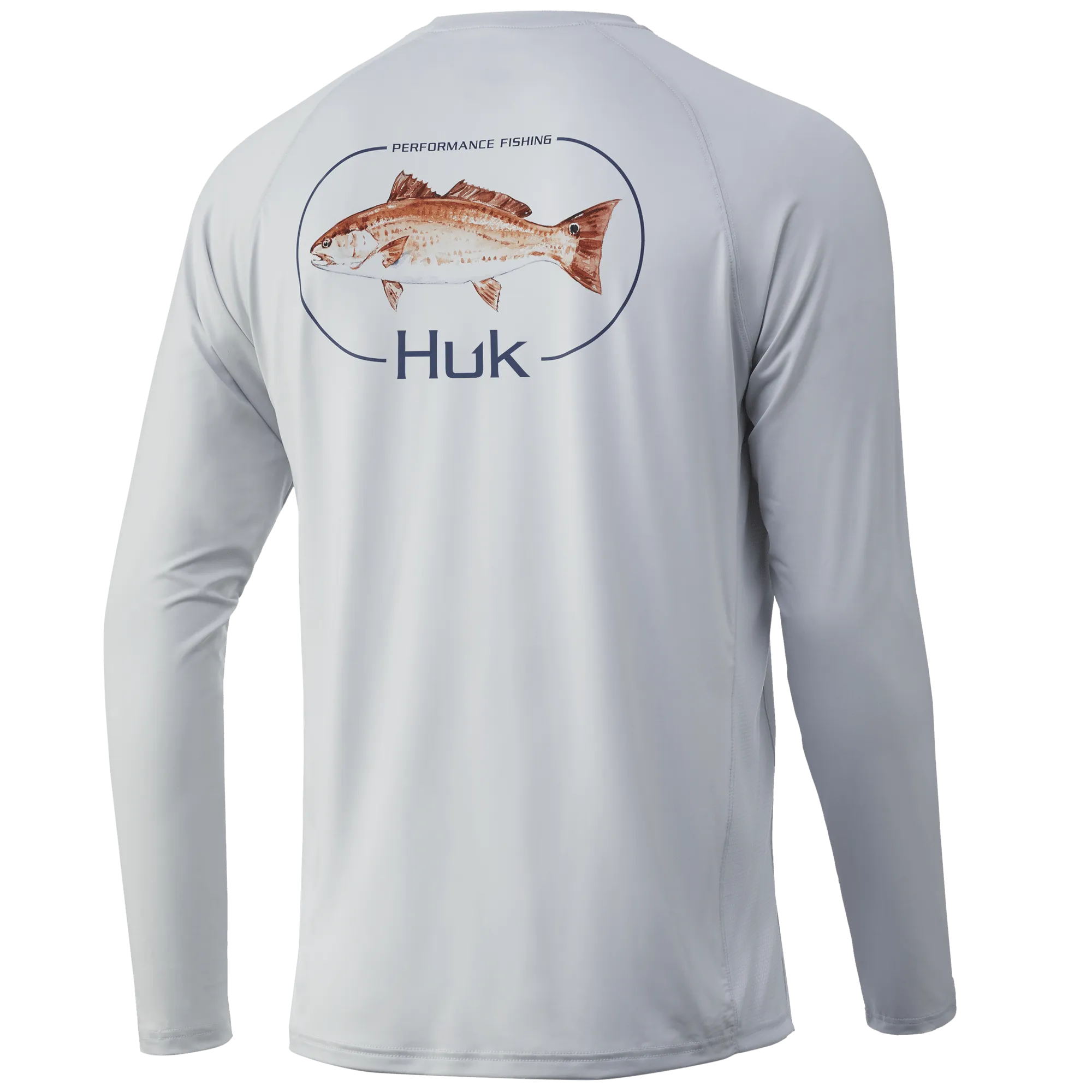Redfish Pursuit Long Sleeve Performance T Shirt- Glacier