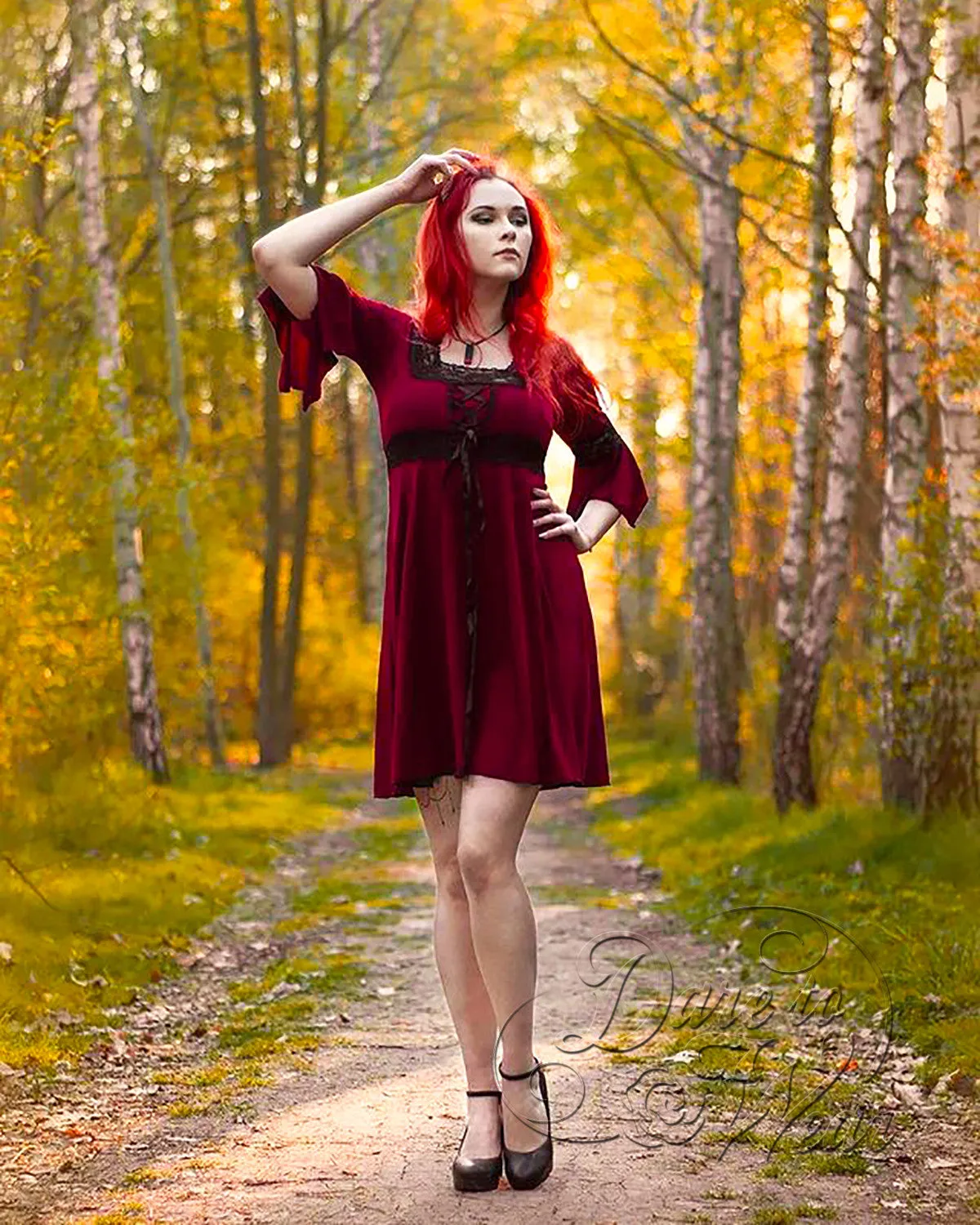 Renaissance Dress in Obsidian