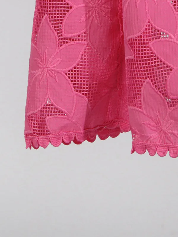 Romantic Lace Crop Top and A-Line Midi Skirt Set