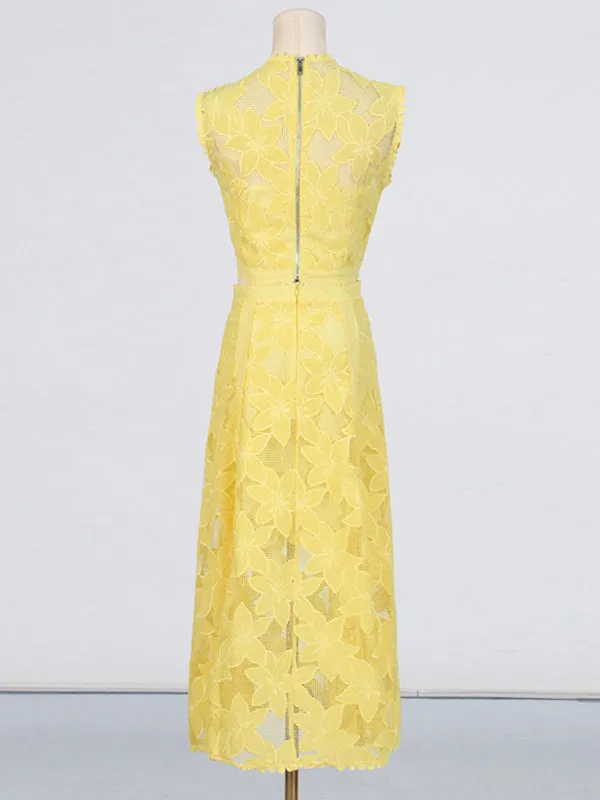 Romantic Lace Crop Top and A-Line Midi Skirt Set