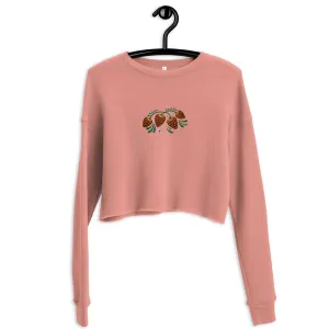 Russian Khokhloma Embroidered Cropped Sweatshirt