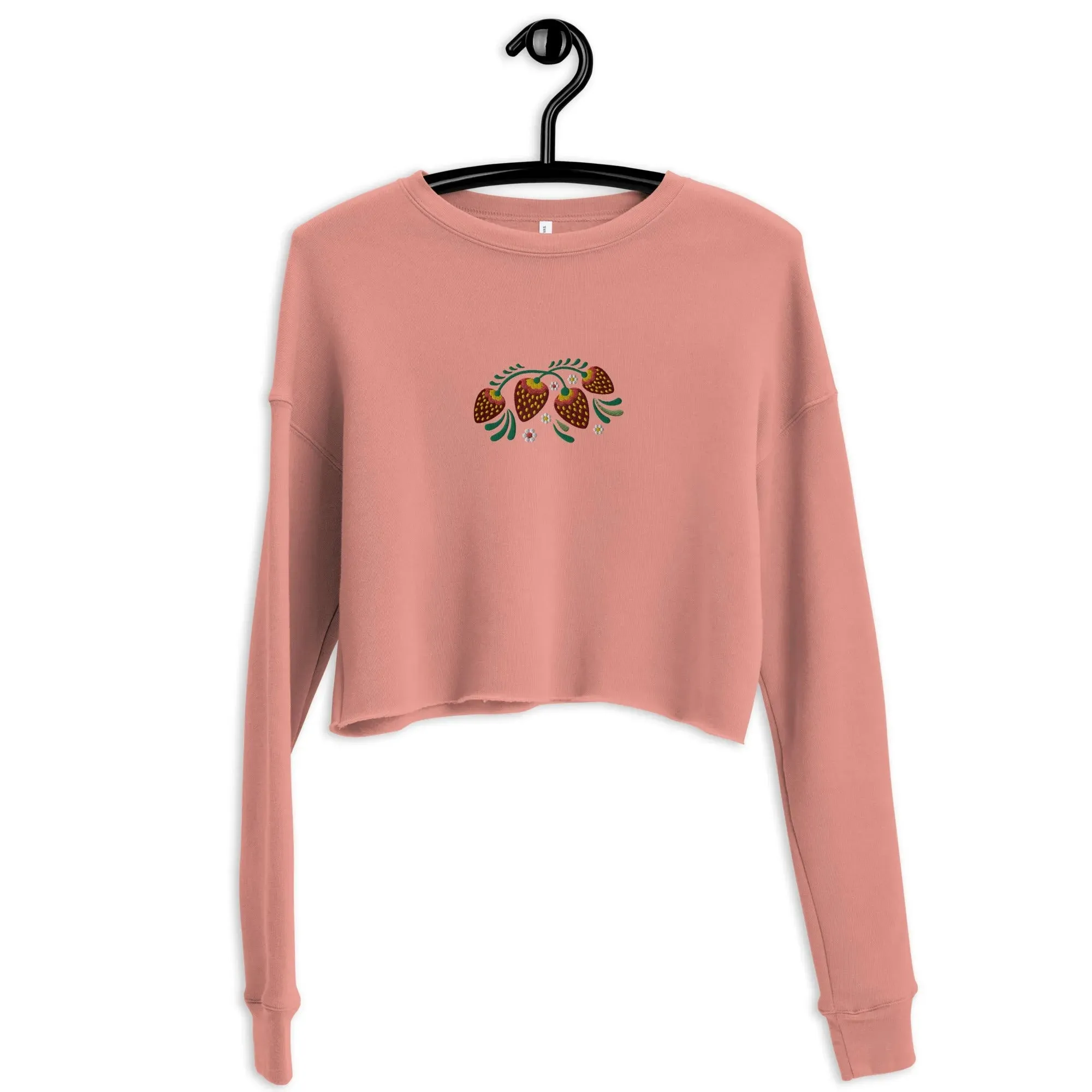 Russian Khokhloma Embroidered Cropped Sweatshirt