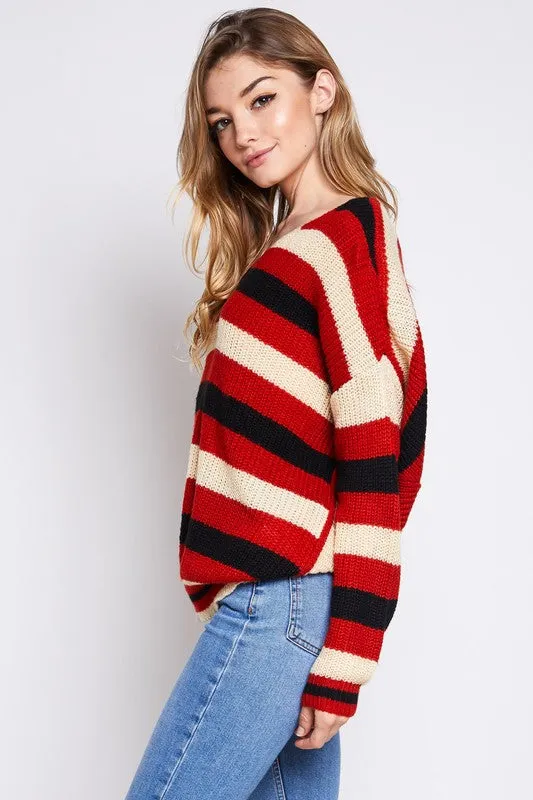 Rust Striped Sweater