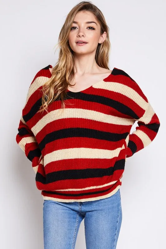 Rust Striped Sweater