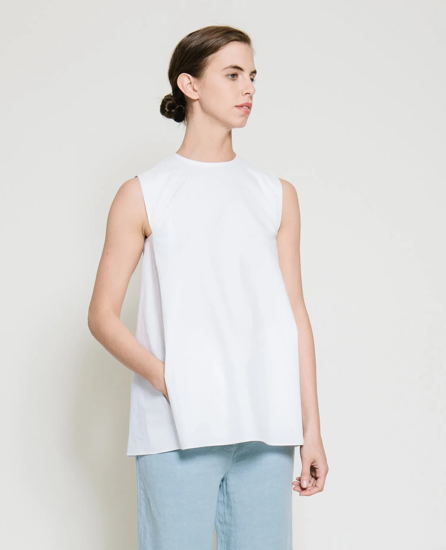 Safil Fold Top in White