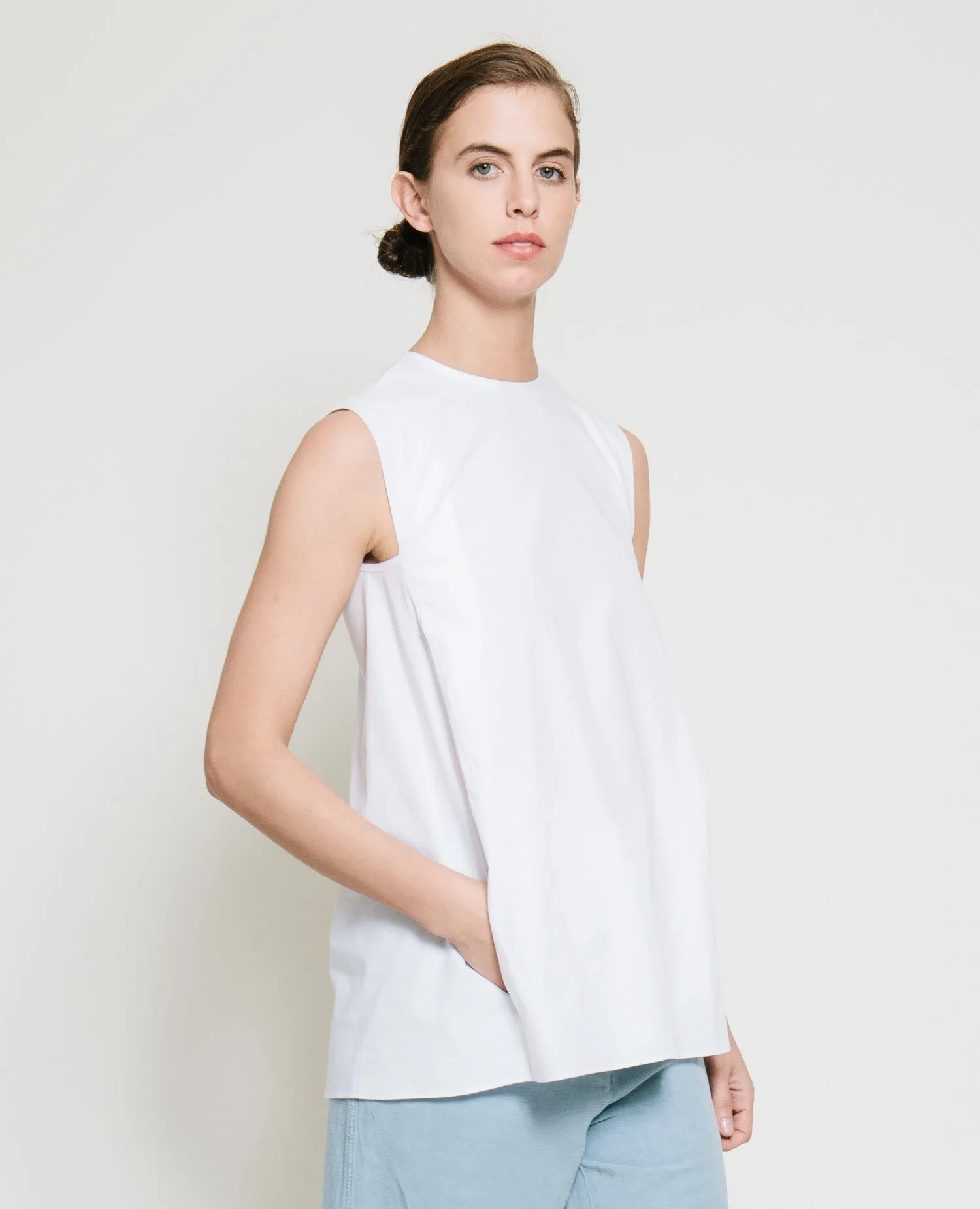 Safil Fold Top in White