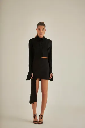 Saia Camadas Curvas - Black
