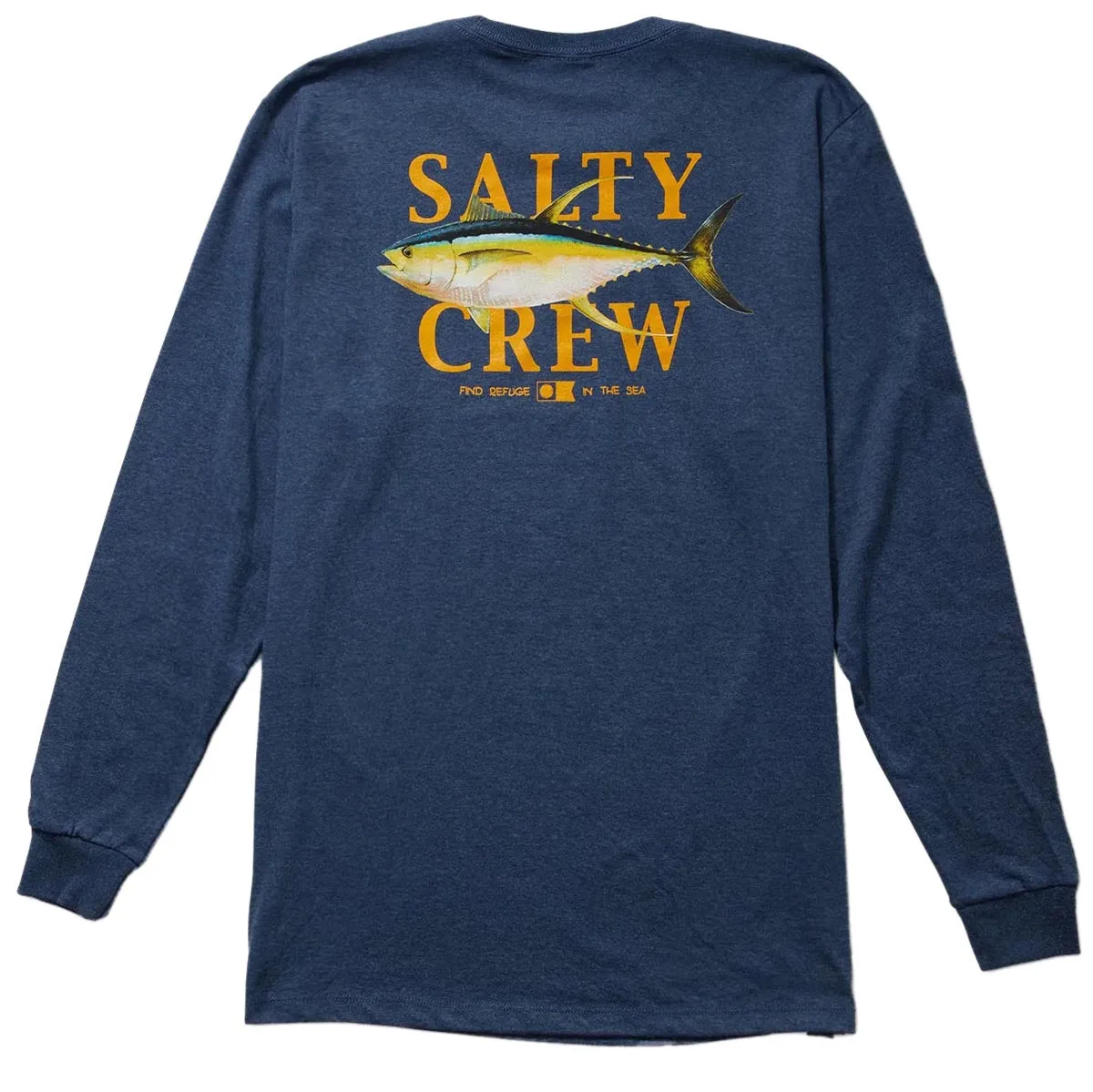 Salty Crew Yellowfin Long Sleeve T-Shirt - Navy Heather