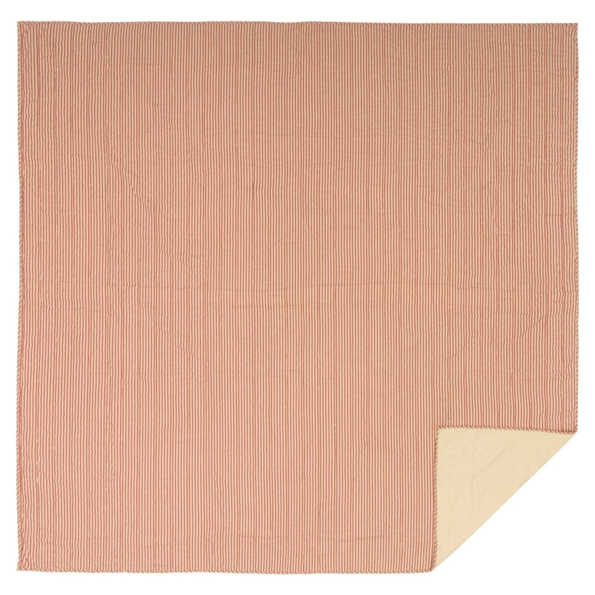Sawyer Mill Red Ticking Stripe Quilted Coverlet Bundle