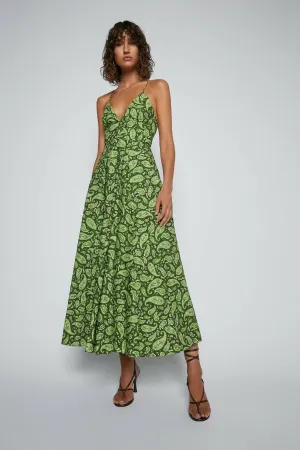 Scanlan Theodore Cotton Paisley Shoestring Dress - Size 8