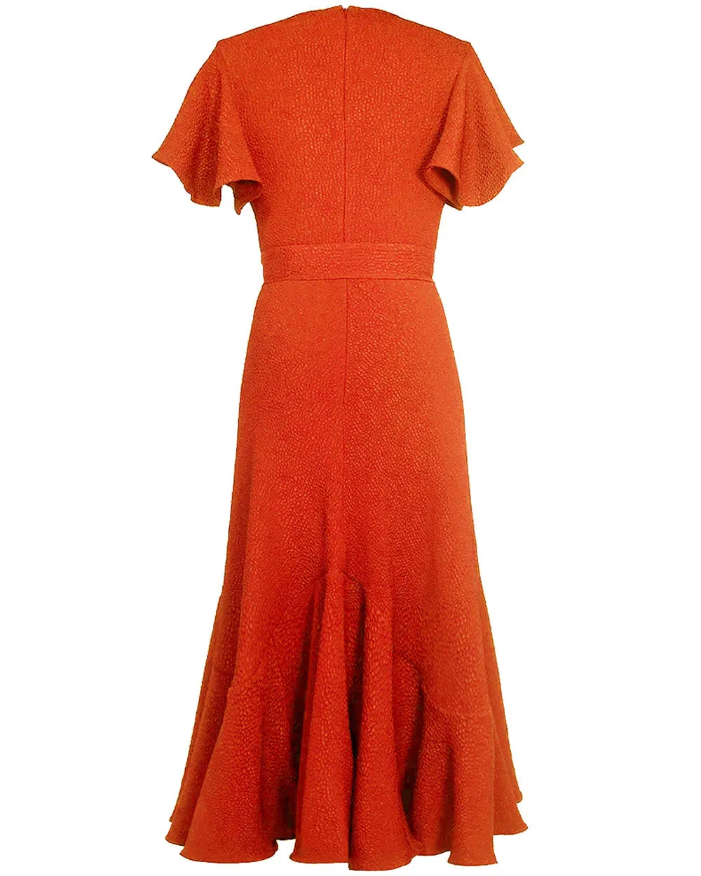 Scarlet Flou Bubble Jacquard Belted Dada Midi Dress