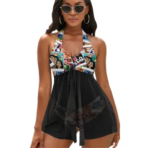Selfies Women's Split Skirt Swimsuit