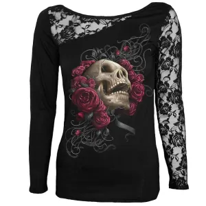 Sexy Skull Print Long Sleeve Tee Shirt