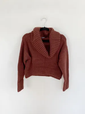 SHEIN cabernet Knit heavy crop Sweater Medium
