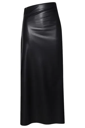 Side Ruched Midi Skirt