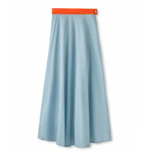 Signature Summer Color Block Circle Midi Skirt IN: Light Blue
