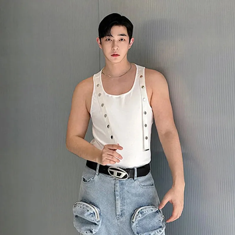 Silver Buckle Strap O-Neck Tank Top
