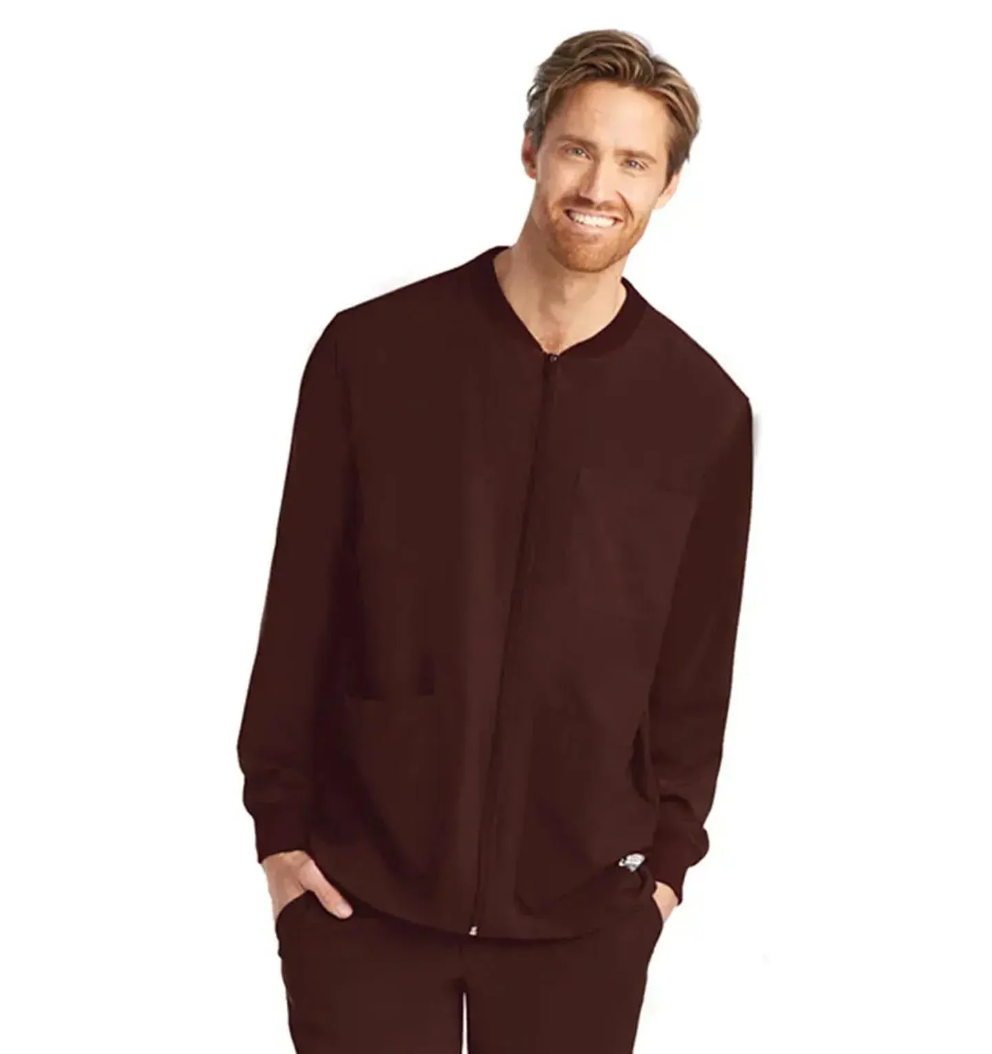 SKECHERS™ by Barco Structure 3-Pocket Crewneck Warmup Scrub Jacket-XL
