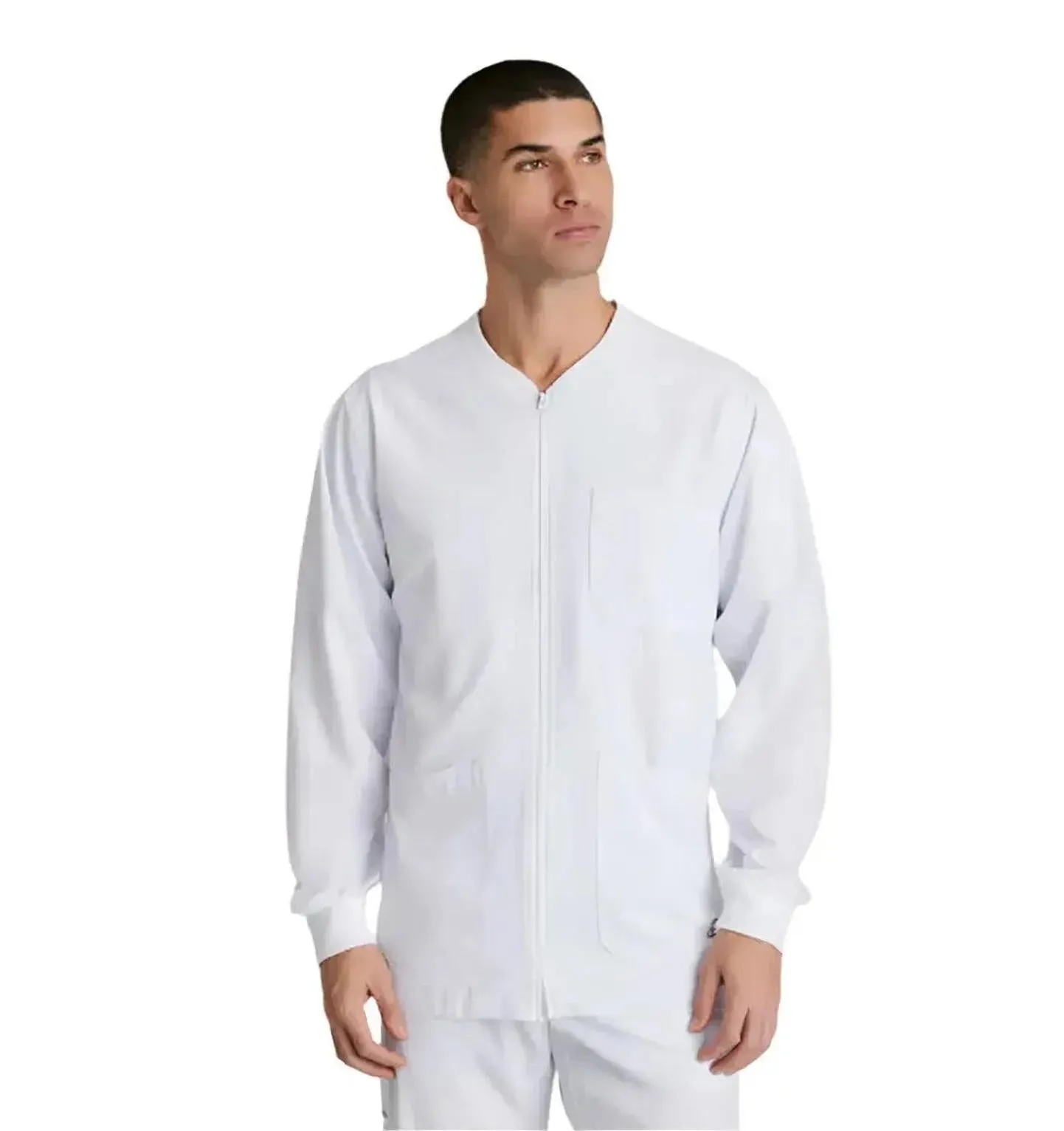 SKECHERS™ by Barco Structure 3-Pocket Crewneck Warmup Scrub Jacket-XL
