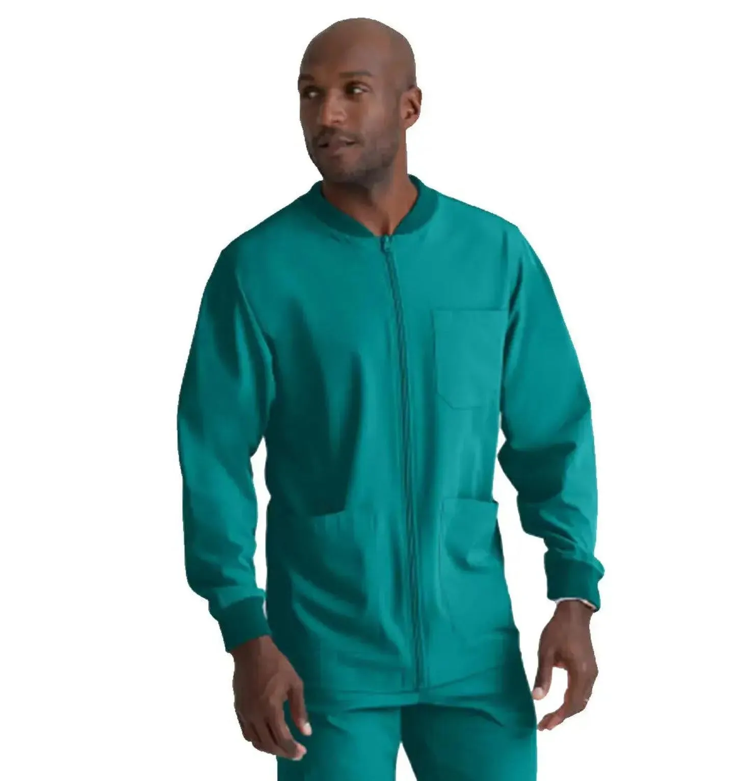 SKECHERS™ by Barco Structure 3-Pocket Crewneck Warmup Scrub Jacket-XL
