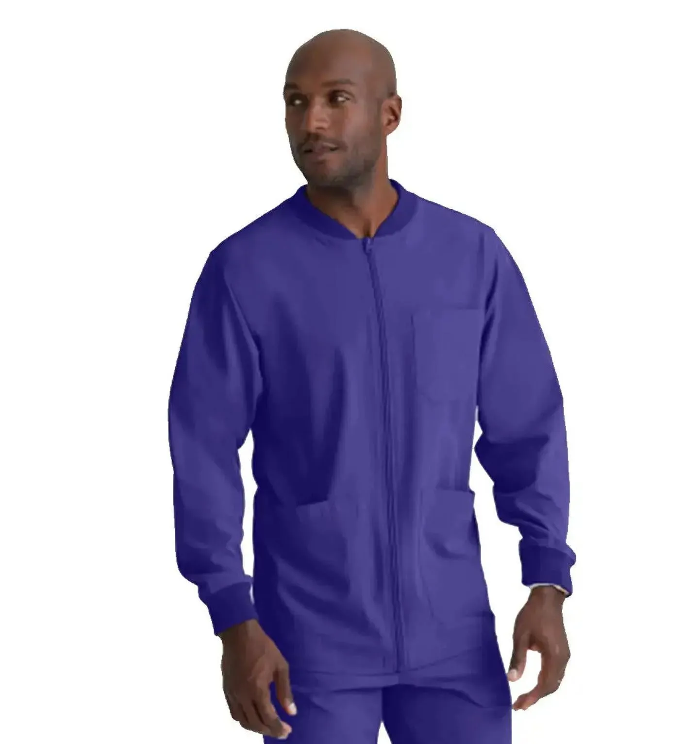 SKECHERS™ by Barco Structure 3-Pocket Crewneck Warmup Scrub Jacket-XL