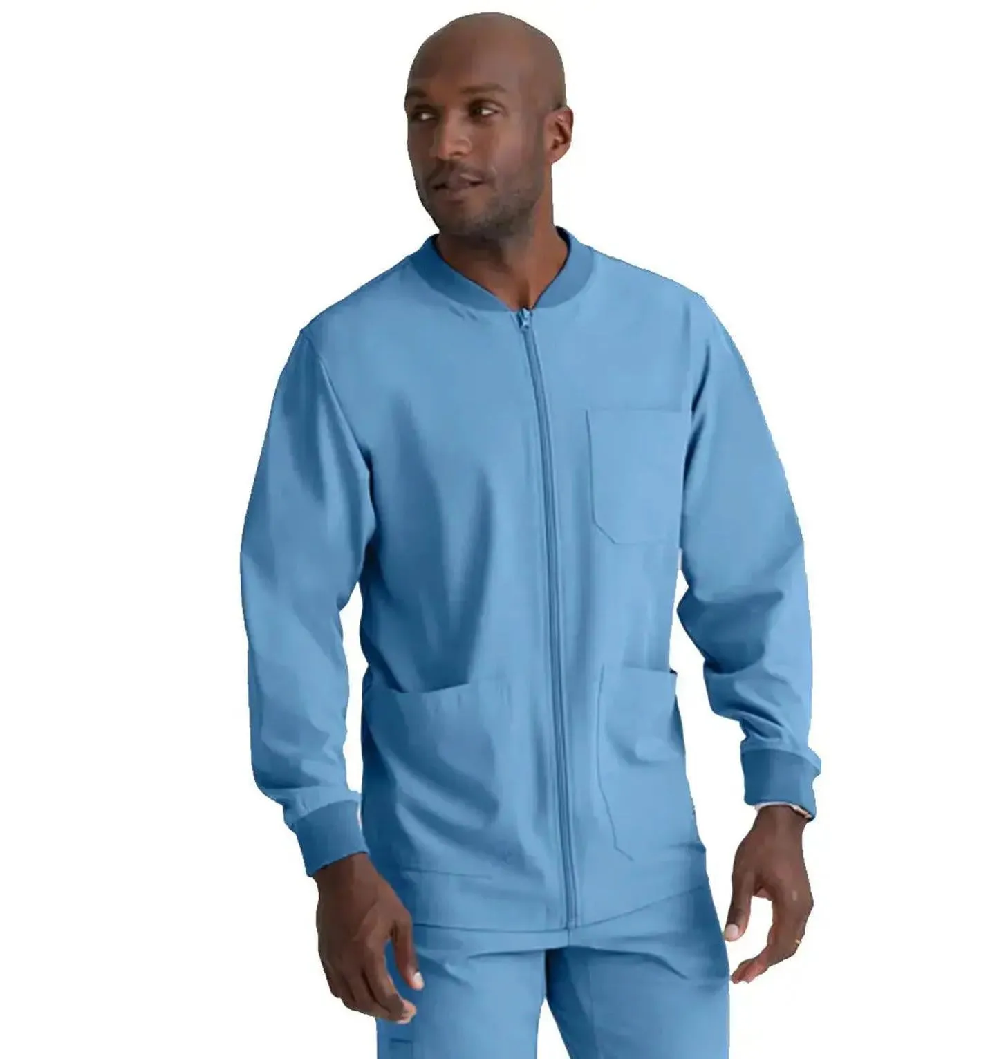 SKECHERS™ by Barco Structure 3-Pocket Crewneck Warmup Scrub Jacket-XL