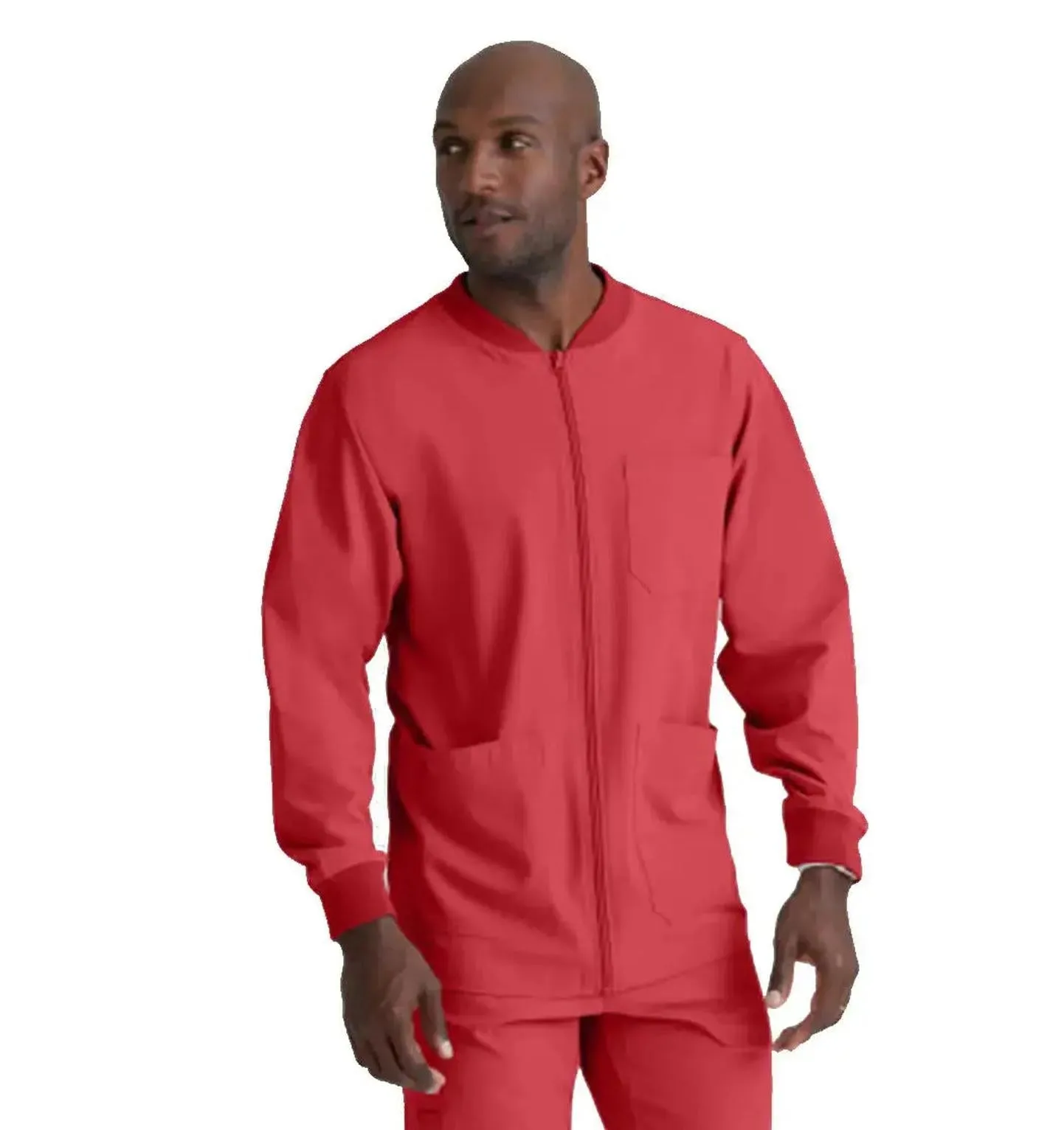 SKECHERS™ by Barco Structure 3-Pocket Crewneck Warmup Scrub Jacket-XL