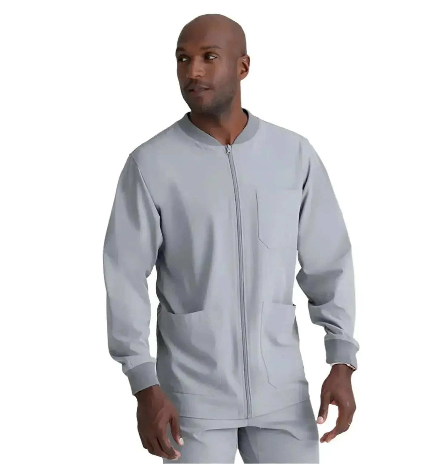 SKECHERS™ by Barco Structure 3-Pocket Crewneck Warmup Scrub Jacket-XL