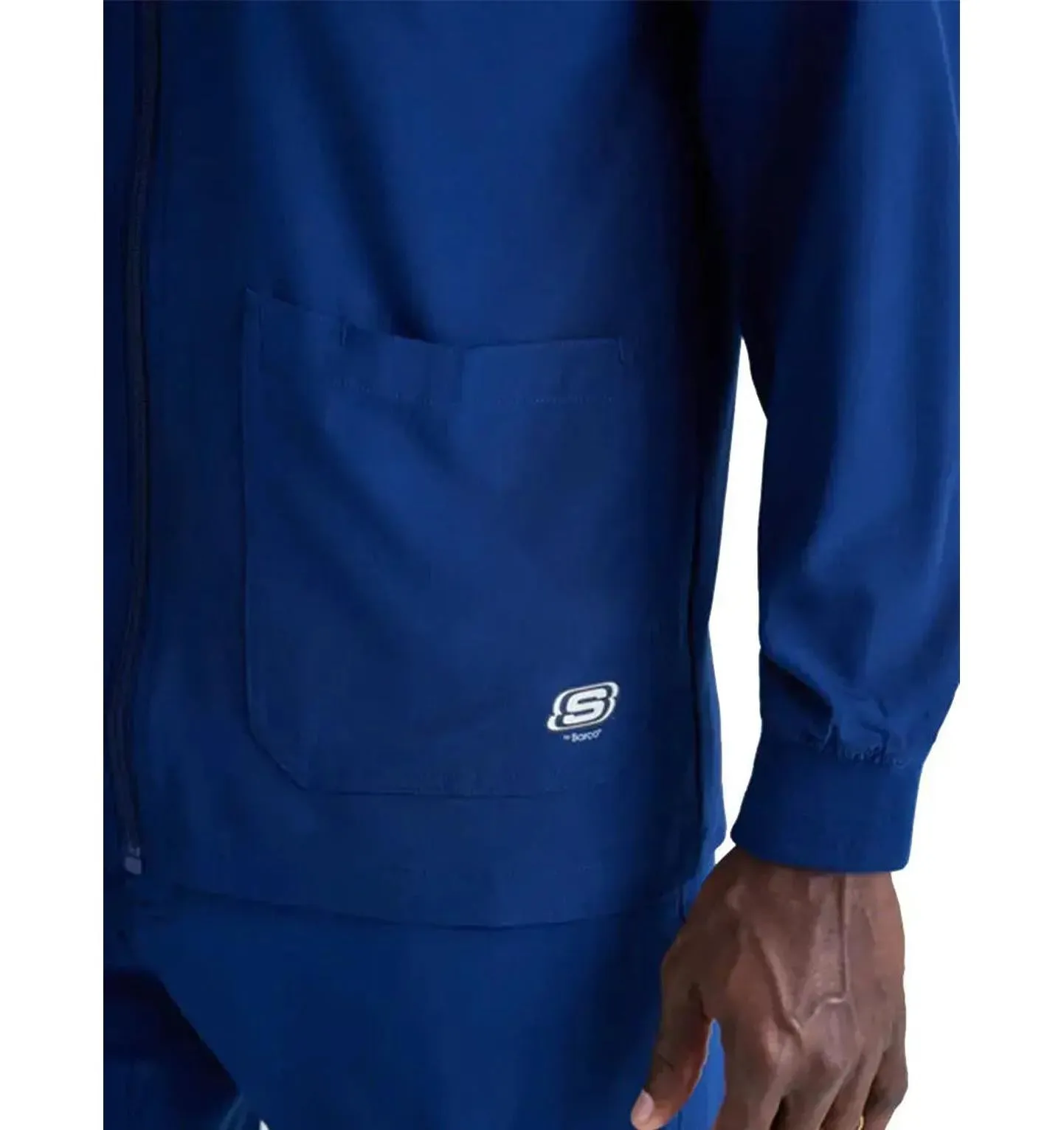SKECHERS™ by Barco Structure 3-Pocket Crewneck Warmup Scrub Jacket-XL
