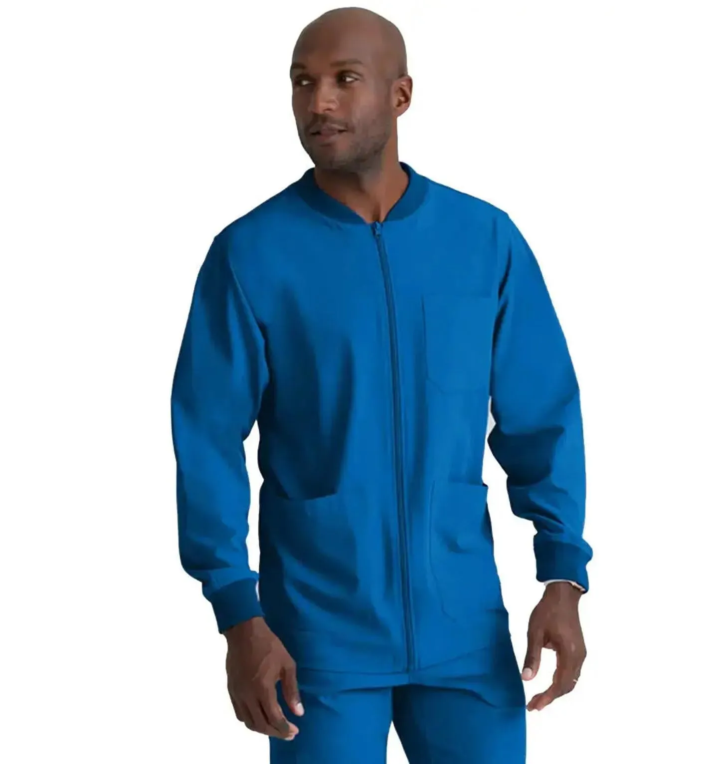 SKECHERS™ by Barco Structure 3-Pocket Crewneck Warmup Scrub Jacket-XL