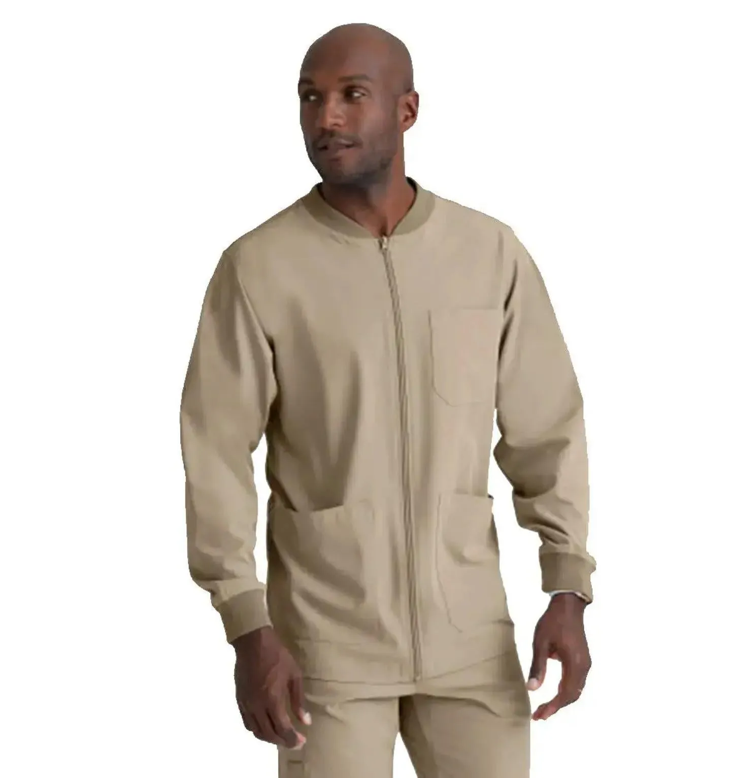 SKECHERS™ by Barco Structure 3-Pocket Crewneck Warmup Scrub Jacket-XL