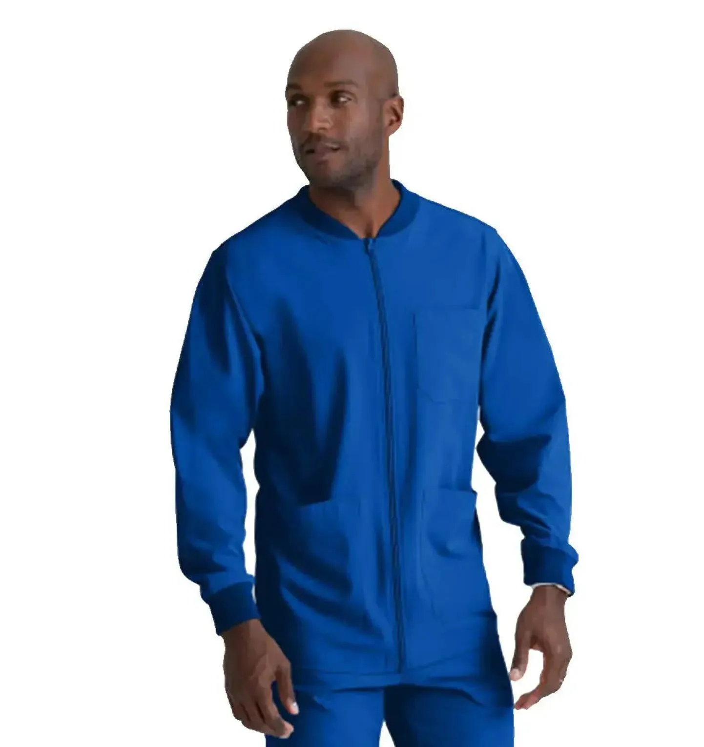 SKECHERS™ by Barco Structure 3-Pocket Crewneck Warmup Scrub Jacket-XL