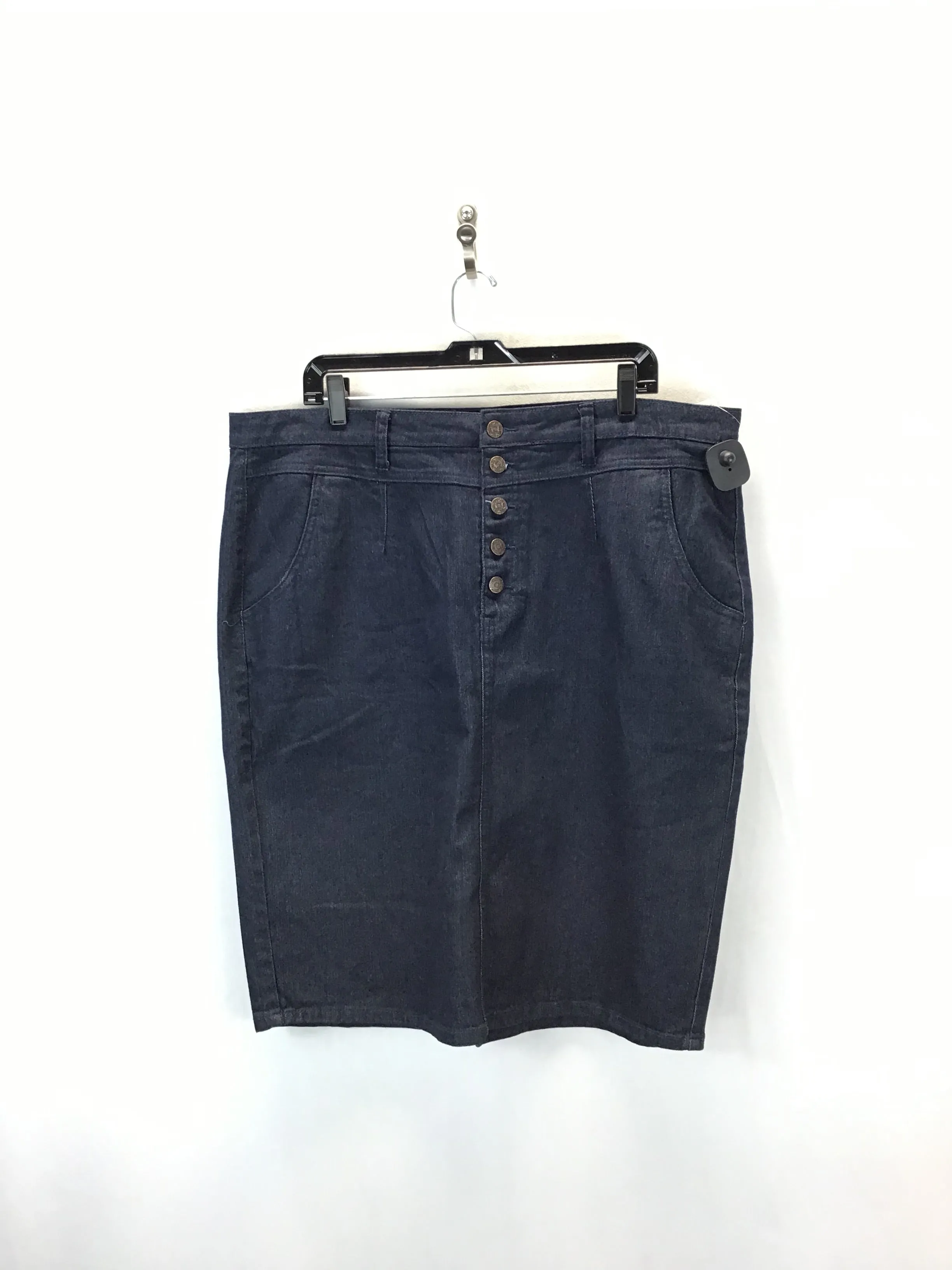 Skirt Midi By Clothes Mentor In Blue Denim, Size: 20
