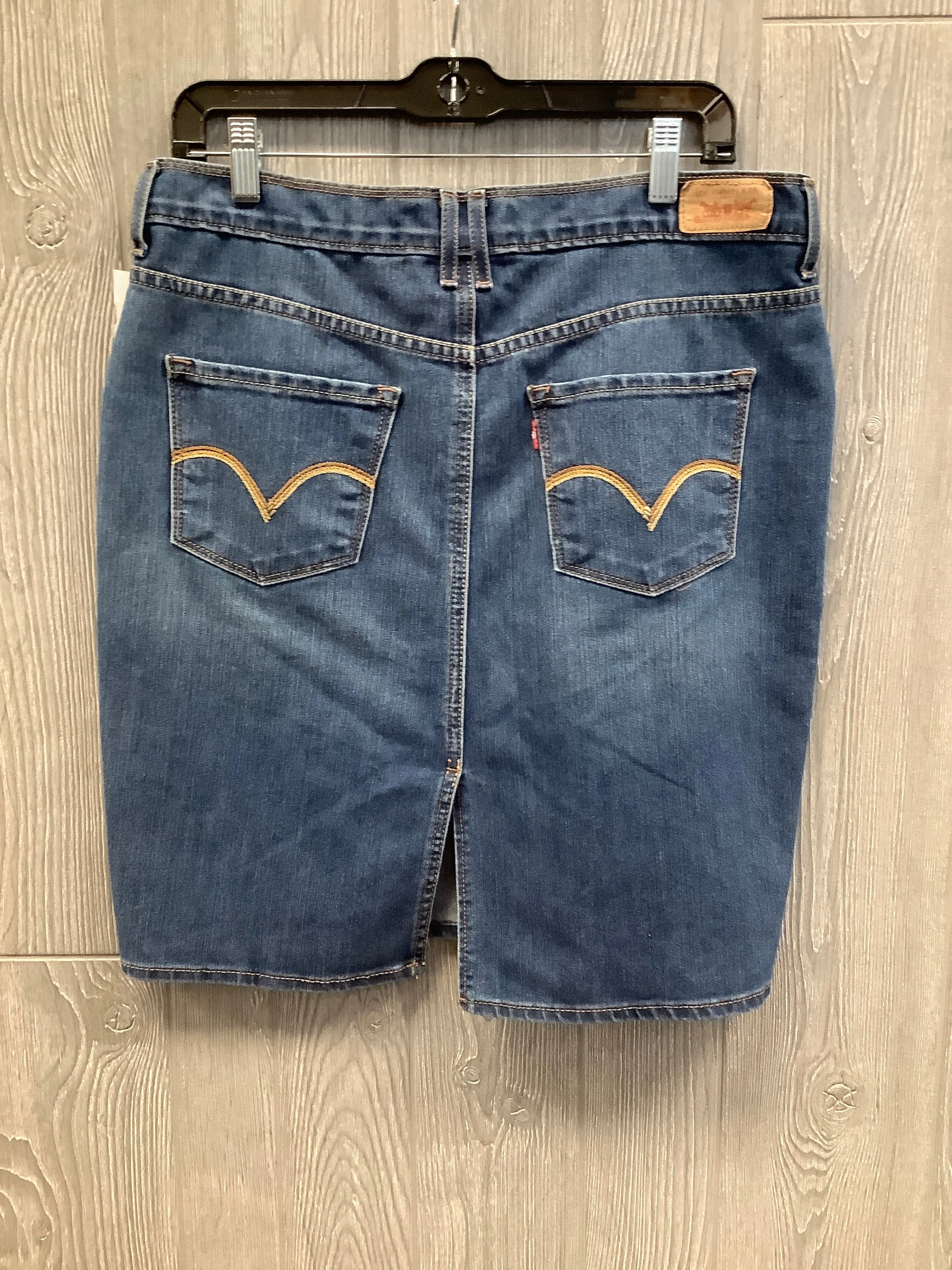 Skirt Midi By Levis In Blue Denim, Size: 10